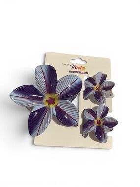 HIBISCUS 3 PIECE CLAW HAIR CLIP SET